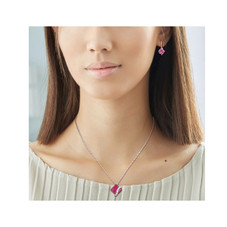 7.28 Carat (ctw) Lab Created Ruby Earrings and Pendant Necklace Set product image