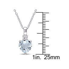 1.50 Carat (ctw) Aquamarine Heart Necklace in Sterling Silver product image
