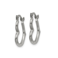 10K White Gold Open Heart Small Hoop Earrings product image