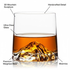 Whiskey Glasses with Sculpted Mountain Base (4-Pack) product image