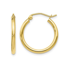 10K Yellow Gold Polished Hoop Earrings - 4/5 Inches (2mm) product image