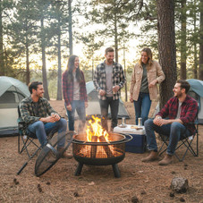 Heavy-Duty Wood Burning Fire Pit with Spark Screen product image