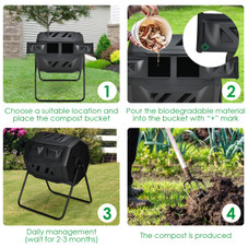 43-Gallon Composting Tumbler Bin with Dual Rotating Chamber product image