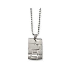 Stainless Steel Patterned Dogtag with Chain  product image