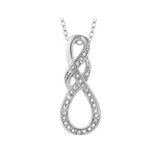 Diamond Infinity Necklace in Sterling Silver with Chain product image