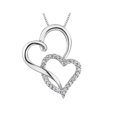 1/10 Carat (ctw) Diamond Double Heart Necklace  product image
