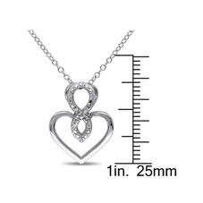 Accent Diamond Heart Pendant Necklace in Sterling Silver product image