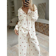 Women's Cherry Printed Pajamas (2 Piece Set)  product image