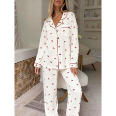 Women's Cherry Printed Pajamas (2 Piece Set)  product image