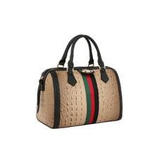 Fashion Croco Satchel with Bee and Stripe product image