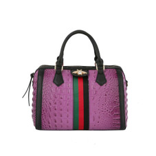 Fashion Croco Satchel with Bee and Stripe product image