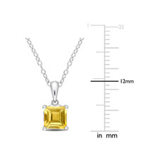 1.05 Carat (ctw) Princess-Cut Citrine Necklace in Sterling Silver product image
