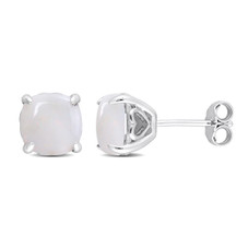 2.70 Carat (ctw) Opal Solitaire Stud Earrings in Sterling Silver (8mm) product image