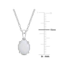 1.00 Carat (ctw) Opal Solitaire Oval Pendant Necklace product image