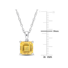 2.40 Carat (ctw) Princess-Cut Citrine Solitaire Necklace product image