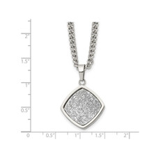 Silver Druzy Polished Stainless Steel Necklace product image