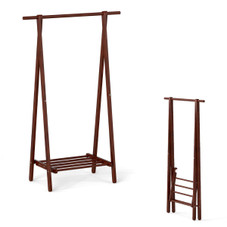 Foldable Wooden Clothes Hanging Rack product image