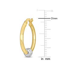14K Yellow and White Gold Ball Hoop Earrings (21mm) product image