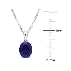 2.95 Carat (ctw) Lab-Created Blue Sapphire Solitaire Necklace product image