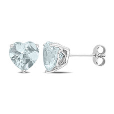 3.00 Carat (ctw) Aquamarine Heart-Shape Solitaire Earrings  product image