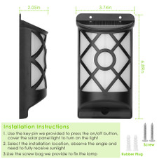 Solarek® Wall-Mounted Solar-Powered LED Light with Flickering Flame Effect product image