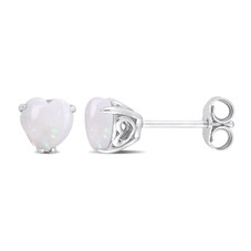 1.00 Carat (ctw) Opal Solitaire Stud Heart Earrings product image