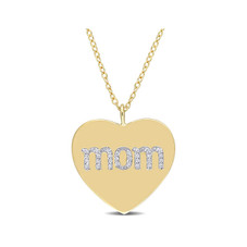 1/10 Carat (ctw) Diamond Heart "Mom" Pendant Necklace product image