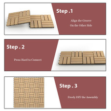 Acacia Wood 12" x 12" Deck Patio Pavers (10, 20, or 40 Pieces) product image