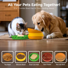 5-in-1 Hamburger Pet Bowl Set product image