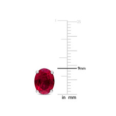 5.90 Carat (ctw) Lab-Created Ruby Oval Stud Earrings product image