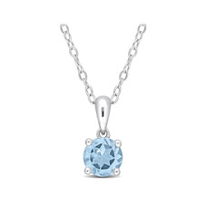 1.00 Carat (ctw) Blue Topaz Solitaire Pendant Necklace product image