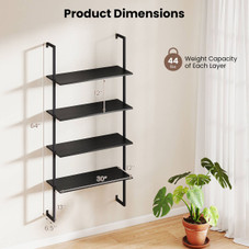 4-Tier Wall-Mounted Bookshelf product image