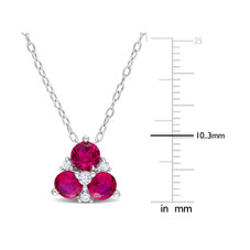 1.45 Carat (ctw) Lab-Created Ruby and White Sapphire Necklace product image