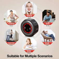 Visual Flip Timer Gravity Sensor Countdown Timer For Study Learning Kitchen Fitness Pomodoro Time Management Tool Color Black product image