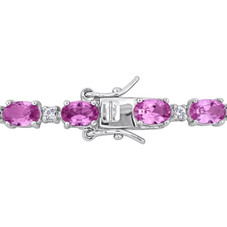14.00 Carat (ctw) Lab-Created Pink and White Sapphire Bracelet product image