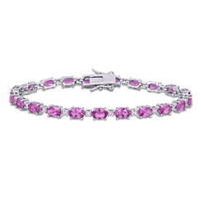 14.00 Carat (ctw) Lab-Created Pink and White Sapphire Bracelet product image