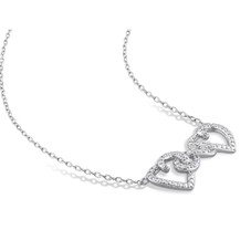 Accent Diamond Double Heart Pendant Necklace  product image