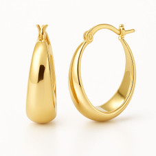 Gold-Plated Tapered Hoop Earrings product image