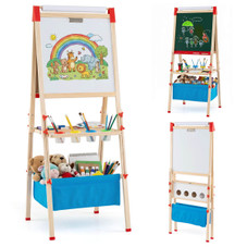 3-in-1 Height Adjustable Magnetic Whiteboard and Chalkboard product image