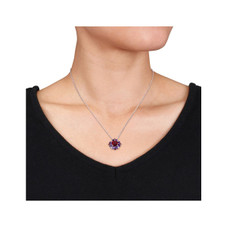 4.44 Carat (ctw) Garnet and African Amethyst Pendant Necklace  product image