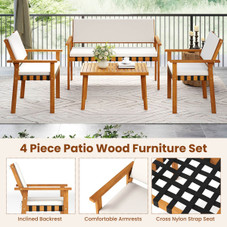 8-Piece Wood Furniture Set with Coffee Table product image