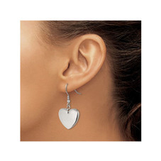 Stainless Steel Polished Dangle Heart Earrings product image