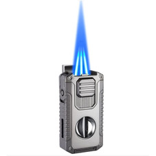 5-in-1 Windproof Metal Lighter with Cigar Cutter product image