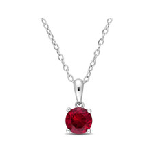 1.00 Carat (ctw) Lab-Created Ruby Solitaire Pendant Necklace product image