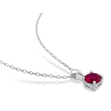 1.00 Carat (ctw) Lab-Created Ruby Solitaire Pendant Necklace product image