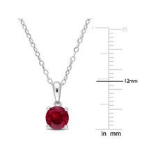 1.00 Carat (ctw) Lab-Created Ruby Solitaire Pendant Necklace product image