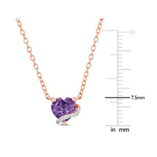 1/2 Carat (ctw) Amethyst Heart Solitaire Pendant Necklace product image