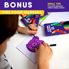 Kids' Coloring Pack with Stencils, Colored Pencils, Fine-Point Markers, and More product image