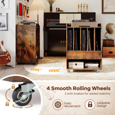Record Player Stand with Drawer and Record Holder product image