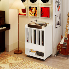 Record Player Stand with Drawer and Record Holder product image